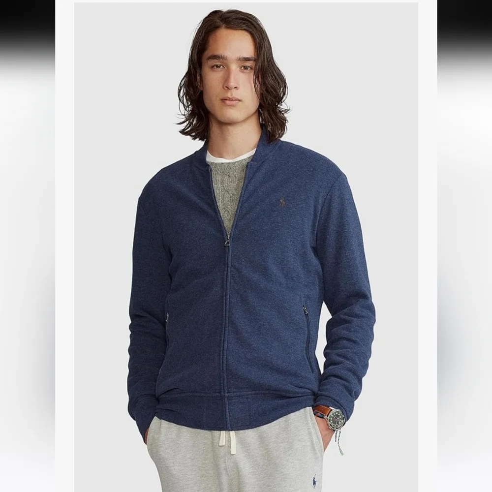 NWT Polo Ralph Lauren Double Knit Luxury Jersey Full Zip Sweater Men's size M